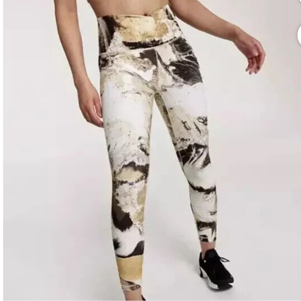 Calia Cinched Waist Essential Hazy Oat Milk High Rise 7/8 Leggings‎ NWT Small